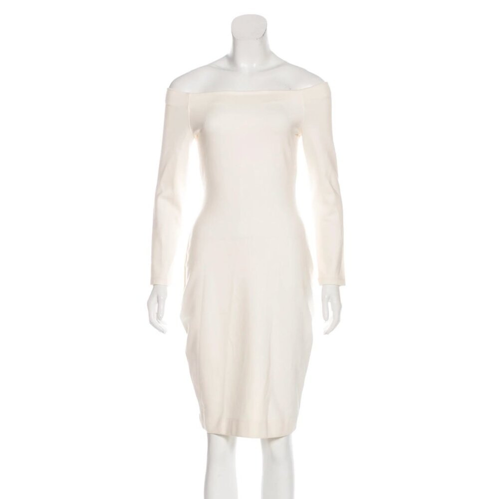 L’Agence cream off shoulder bodycon dress size medium EUC